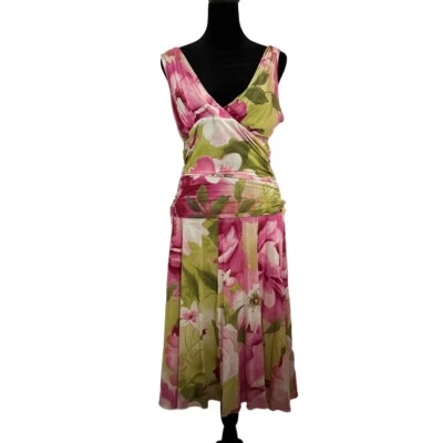 Karen Kane Lifestyle Floral V-Neck Wrap Sleeveless Dress Size Large - Image 1 of 4