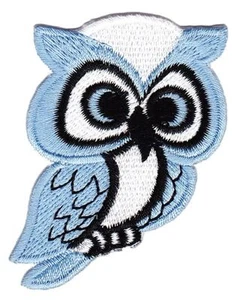ao45★Búho Azul Pájaro Parche para Planchar Aplicación Imagen Planchado 5,0 x 6,5 cm - Imagen 1 de 1