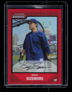 2007 Bowman #107 Grady Sizemore Red Refractor #'d /5