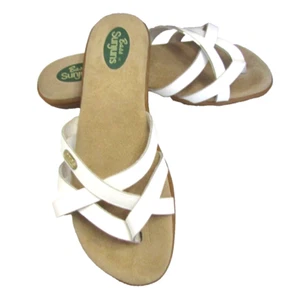 VTG GH Bass Co Sunjuns Strappy Flat Sandals LEATHER WHITE SHARON SZ: 7.5M - Picture 1 of 18