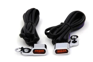 HARLEY Chrome LED Turn Signal Set fits 2000-2014 FXST, 2000-2014 FLST, 1996-20 - Picture 1 of 4