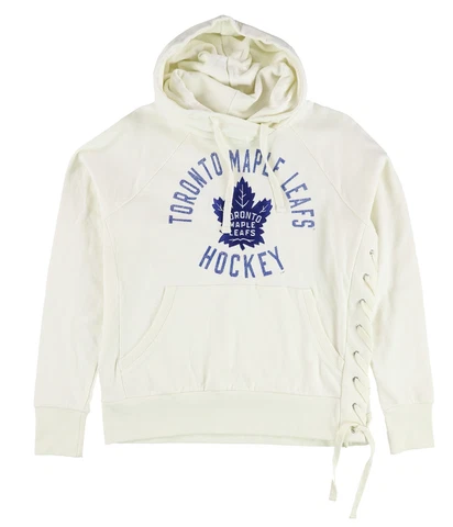 Touch Womens Toronto Maple Leafs Lace- Up Hoodie Sweatshirt, Off-White, Large Cover