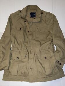 Tommy Hilfiger Mens Wool Blend Four Pocket Military Jacket with Soft Shell Hood 