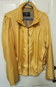 Vtg Bills Khaki Yellow Poly Mesh Lined Full Zip Jacket W/Hideaway Hood Sz L USA - Picture 1 of 10