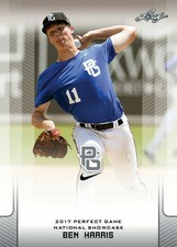 BEN HARRIS 2017 LEAF PERFECT GAME "Blue" PARALLEL ROOKIE CARD! LTD 25!