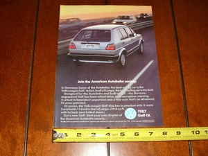 VOLKSWAGEN GOLF GL 1987 ANNUNCIO ORIGINALE - Foto 1 di 12