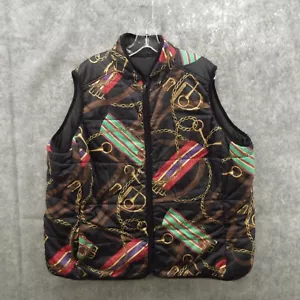 Ralph Lauren Vest Womens Size 3X Reversible Green Label Equestrian Horse VTG - Picture 1 of 19