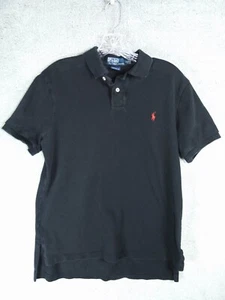 Polo Ralph Lauren Custom Fit Mens Black Collared Shirt w/ Red Emblem Size Large - Imagen 1 de 4