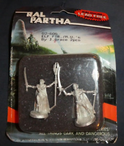 Ral Partha Fantasy Miniatures Elf Fighter / Magic User 's  # 02-606  NIP 2 mini