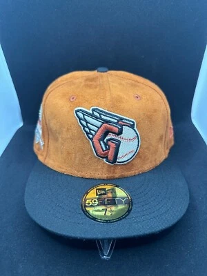Cleveland Guardians New Era Fitted Hat Cap Jacobs Field 7 1/2 Suede Indians - Image 1 of 4