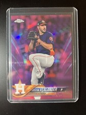 2018 Topps Chrome Justin Verlander Pink Refractor Parallel Card