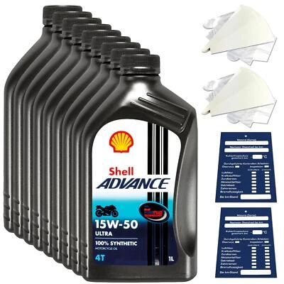 9 Liter original Shell Advance 4T Ultra 15W50 Motoröl Motorrad 600041556 - Bild 1 von 4