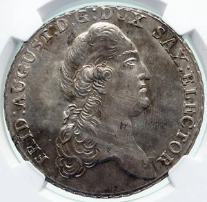 1789 GERMANY German SAXONY Elector Fred Augustus SILVER Thaler Coin NGC i86551 - Picture 1 of 5