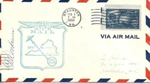 First Airmail Flight Cover Staunton VA February 1 1960 AAMC#87N70 - Picture 1 of 1