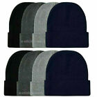 24 PC Men Knit Beanie Warm Thick Lined Hat Winter Skull Cap Unisex Wholesale Lot