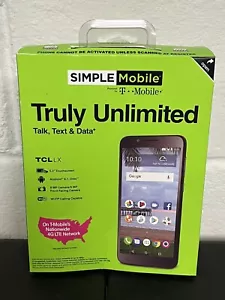 Simple Mobile TCL LX A502 Black - Android Smartphone, Simple Mobile. Brand New - Picture 1 of 1