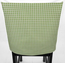 Green & White Checked Gingham Dining Room Chair Back Covers or Seat Covers