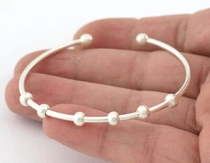 Bolas Brazalete Abierto Base, Latón Plateado Brillante (Tamaño 58mm) 5305 - Imagen 1 de 3