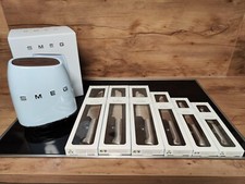 Blocco coltelli SMEG nuovo in azzurro blocco stile retrò 7 pezzi
