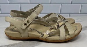 Abeo Laguna Women's Sandals Size 9 (N) Neutral Leather Beige Snake Print - Picture 1 of 6