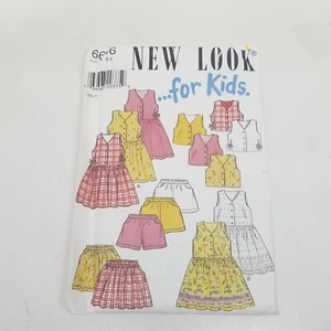 Vintage 1990s New Look 6646 Girls Dress Top Shorts Skirt Sizes 2 3 4 5 6 7 - Picture 1 of 7