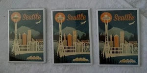 Lot of 3 - Seattle Washington Space Needle Refrigerator / Tool Box Magnet - Picture 1 of 2