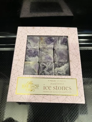 Piedras de whisky amatista regalos - bebida bourbon cubitos de hielo cubitos de hielo de piedra Foto 1 de 4