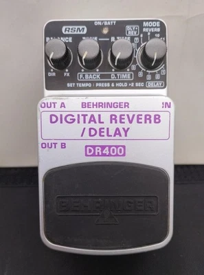 Behringer DR400 Digital Reverb/Delay Guitar Effect Pedal 24-bit Stereo Effects - Image 1 of 4