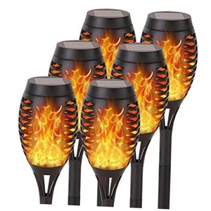 Solar Lights Outdoor, 6Pack Solar Powered Torch Light with Flickering Flame, - Picture 1 of 7
