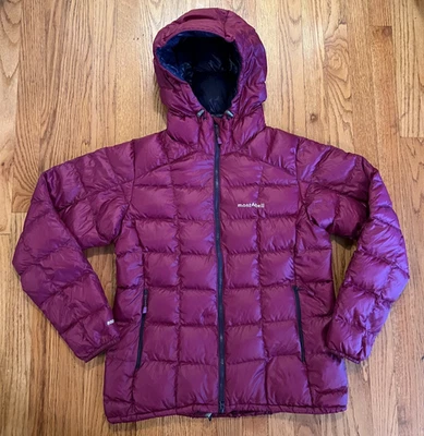 Montbell Woman's Superior Down Puffer 800 Full Zip Parka Hooded Cranberry Large - Image 1 of 4