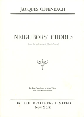 Offenbach Coro de Vizinhos Partituras SATB Vozes Mistas Piano 1954 Meyerowitz - Imagem 1 de 4