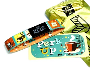ZOX *PERK UP* Silber Single Med Mys Armband mit Karte COFFEE SERIE - Bild 1 von 3