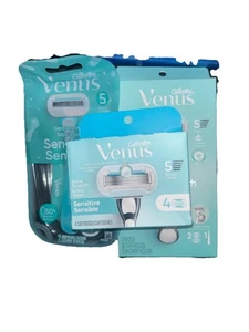 Gillette Venus Deluxe Smooth Sensitive Razor & Replacement Cartridges Disposable - Picture 1 of 9