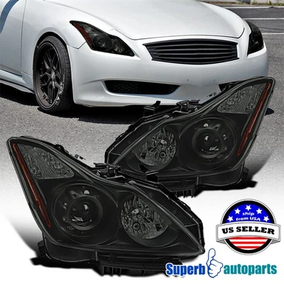 Fit 2008-2015 Infiniti G37 Q60 2Dr Smoke Projector Headlights 2Dr Coupe OE style - Image 1 of 4