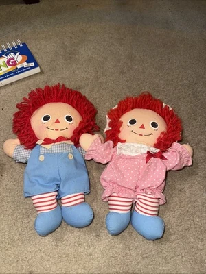 Baby Bedtime Raggedy Ann & Andy Dolls 1989 Playskool - Image 1 of 4