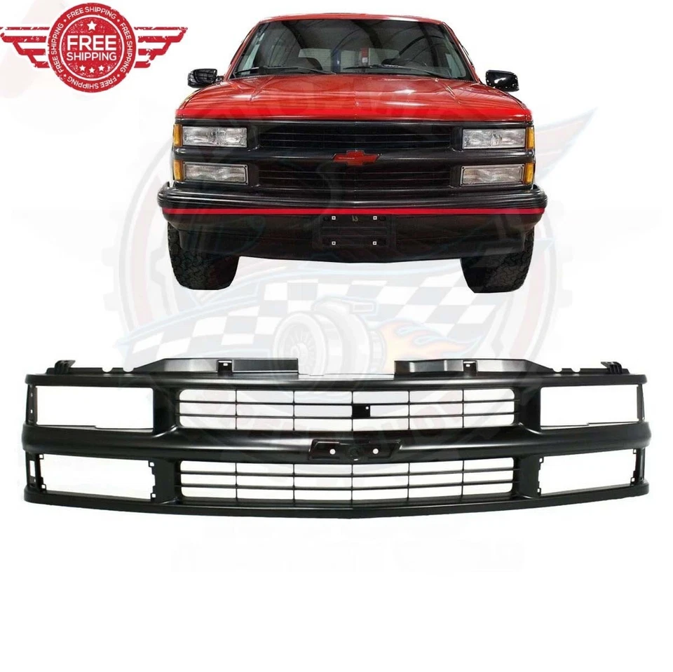 New Front Grille Assembly Black Plastic 1995-2000 Chevrolet Tahoe GM1200239 - Image 1 of 1