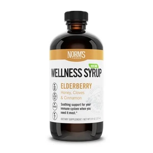 Norms Farm's Elderberry Wellness Syrup Soothing Immune System 8 Fl Oz Pack of 2 - Picture 1 of 3
