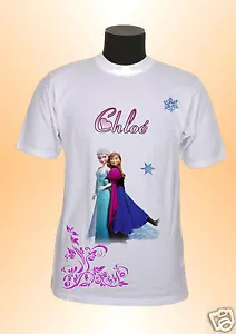 TEE-SHIRT ENFANT REF 09 LA REINE DES NEIGES PERSONNALISE AVEC PRENOM - Zdjęcie 1 z 1