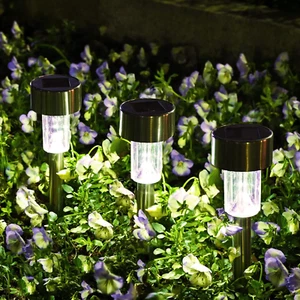 12 Pack Stainless Steel Solar Pathway Lights - Waterproof LED Outdoor Lighting - Picture 1 of 11