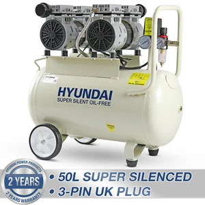 Electric Air Compressor, 50 Litre LOW NOISE 2.5hp 11CFM 118psi, Oil Free - Picture 1 of 12