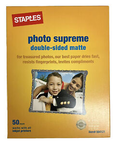 Staples Photo Supreme Paper 8 1/2" x 11", Double Sided Matte 50 Pack New Sealed