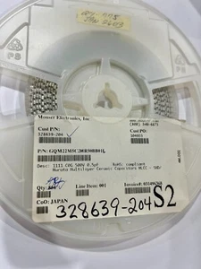 5 piezas de tapa cerámica GQM22M5C2HR50BB01L, 0,5 pF, 500 V, C0G, 0,1 pF, - Imagen 1 de 2