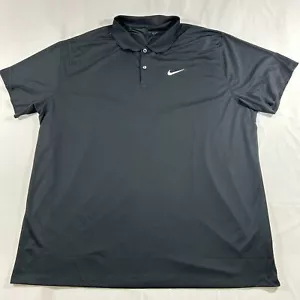 NUEVO CON ETIQUETAS Nike Golf Dri-Fit BV0354-010 Para hombres 2XL Camisa Polo Sólida Negra G1 - Imagen 1 de 4