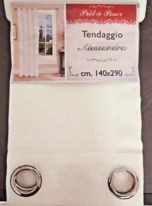 Tenda Arredo per interni con anelli 140x290 bianca semifiltrante x bastone - Foto 1 di 3