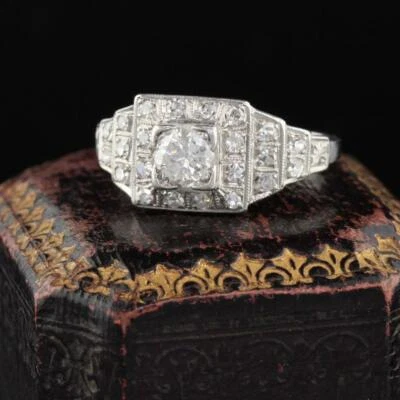 Classic Art Deco 1.30CT Simulated Sapphire Engagement Women Ring In 925 Silver - Image 1 of 4