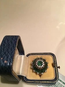 SWANKY Cocktail Ring - Fine Green Tourmaline Diamond 14k gold Vintage Appraised! - Picture 1 of 8