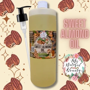 SWEET ALMOND OIL 1L Litre Pump bottle- Cold Pressed-100% Pure- Premium Grade- - Picture 1 of 4