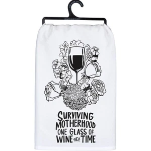 Primitives by Kathy Surviving Motherhood Kitchen Dish Towel 114859 New Wine - Picture 1 of 3