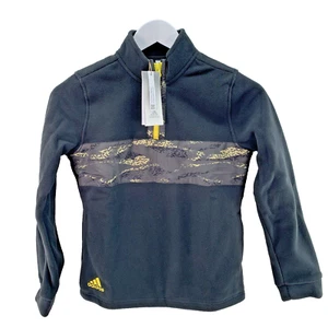 adidas Juniors Fleece Golf Sweatshirt 1/4 Zip, Size 9-10 Yrs Black - Picture 1 of 14