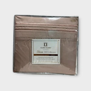 Clara Clark Premier 1800 Deluxe Deep Pocket Sheet Set King Latte / Pinkish Color - Picture 1 of 5